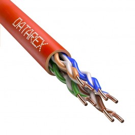 DR-140037 Кабель витая пара категория cat 5е, 4 пары U/UTP, жила 0,51, PVCLS нг(А)-LSLTx, красный, коробка 305 м Datarex