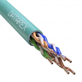 DR-140067 Кабель витая пара категория cat 5е, 4 пары U/UTP, жила 0,51, PVCLS нг(А)-LSLTx, бирюзовый, коробка 305 м Datarex