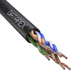 DR-140097 Кабель витая пара категории cat 5е, 4 пары U/UTP, жила 0,51, PVCLS нг(А)-LSLTx, черный, коробка 305 м Datarex