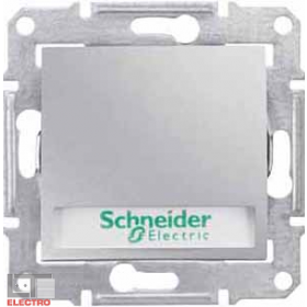 Нажимная кнопка Schneider Electric Sedna Алюминий SDN1600360 IP20 с держателем для надписи