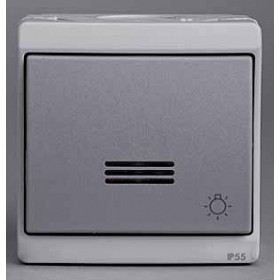 Нажимная кнопка Schneider Electric Mureva Серый ENN35764 IP55 с подсветкой с символом свет