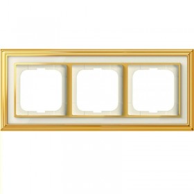 Рамка 3-ая ABB Династия Латунь полированная/Белое стекло 1754-0-4562 IP20