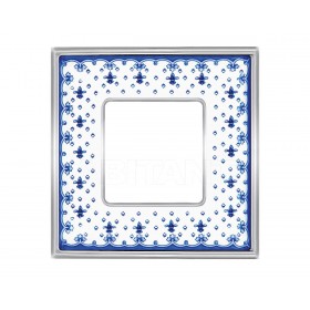 Рамка 1-ая Fede Vintage Porcelain Blue Lys/Светлый хром FD01341AZCB IP20