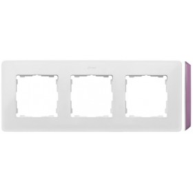 8200630-203 Рамка на 3-ая Simon 82 Detail Original Белый-Основание Пастельно-Розовое
