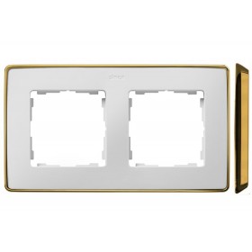 8201620-245 Рамка 2-ая Simon 82 Detail Select Белый-Основание Золото