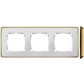 8201630-245 Рамка 3-ая Simon 82 Detail Select Белый-Основание Золото