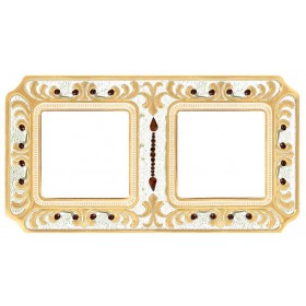 Рамка 2-ая Fede Palace Siena Gold White Patina FD01352OPCL IP20