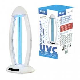 Настольная бактерицидная лампа ультрафиолетовая открытого типа без озонирования 253,7 нм белый Uniel UL-00007265 UGL-T02A-36W/UVCB WHITE